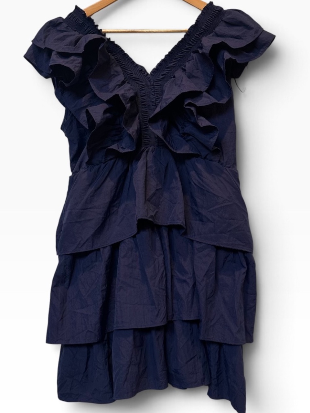 NWT Simply Southern Blue Cobalt Ruffle Tiered Mini Dress Size XL